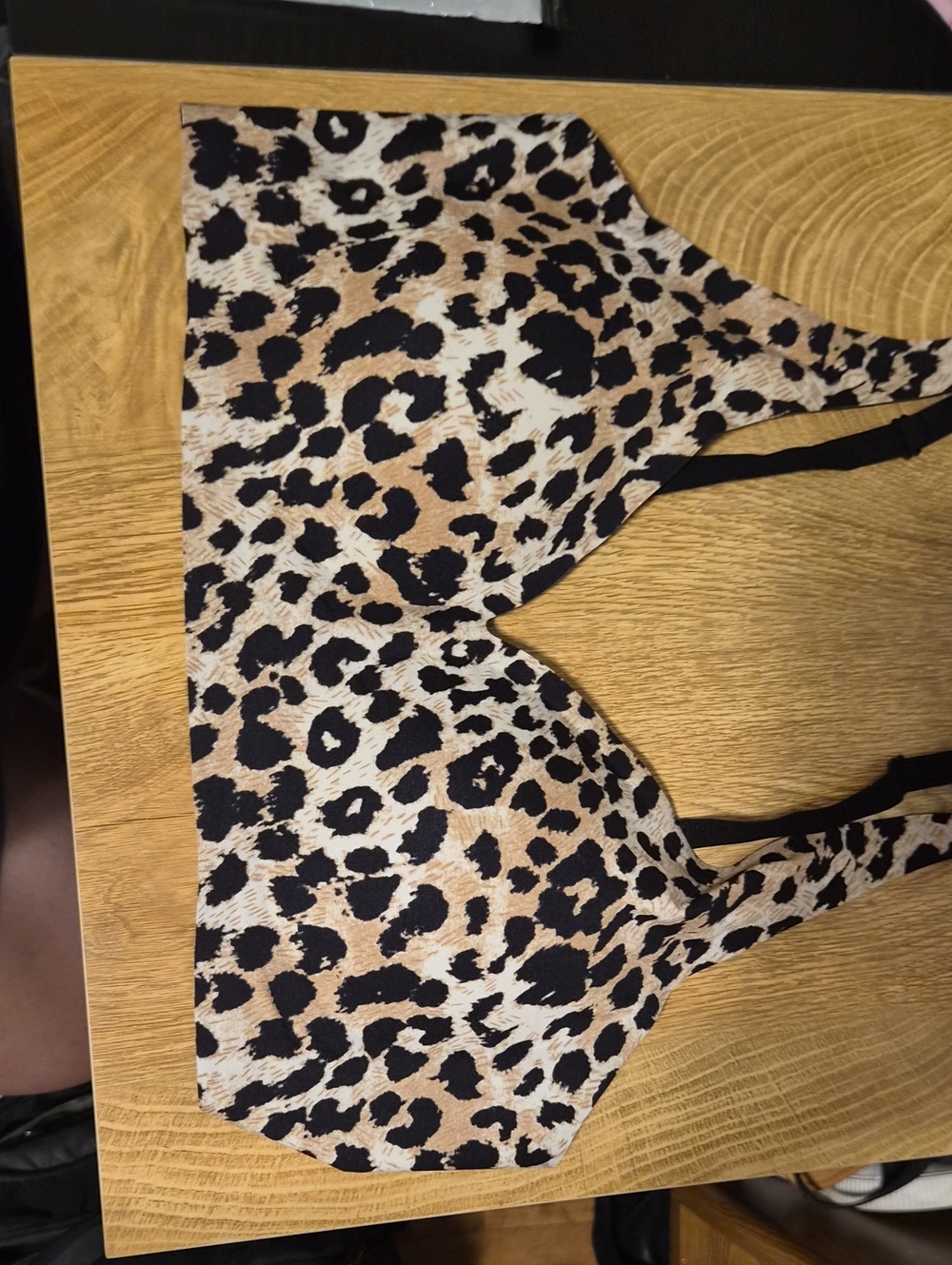Leopard Print Wireless Bra - XL
